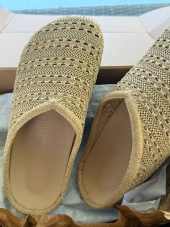 Rothy's Shoes - Rothy's Casual Clog Metallic Gold Crochet Size 8